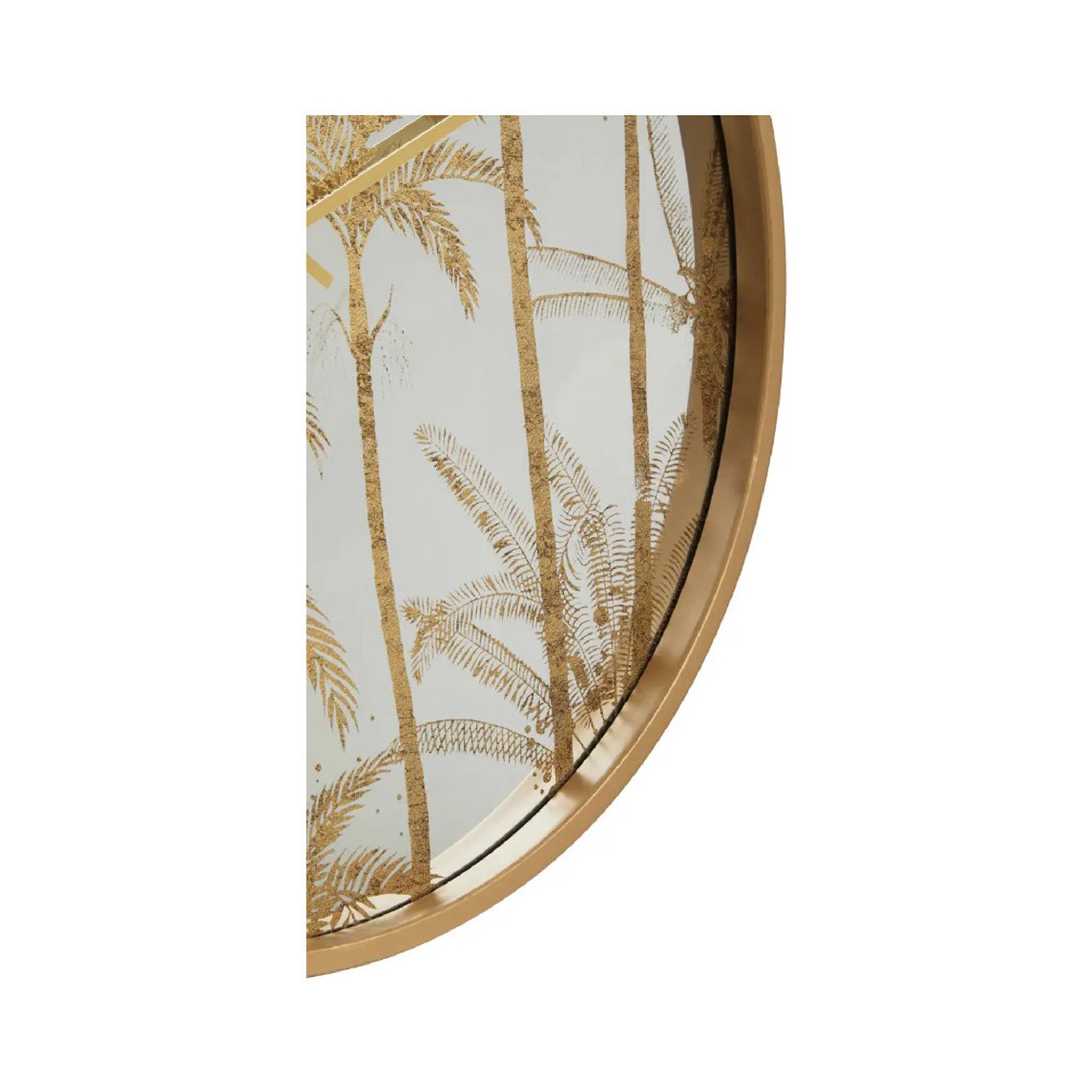 Gold Botanical Plam Clock